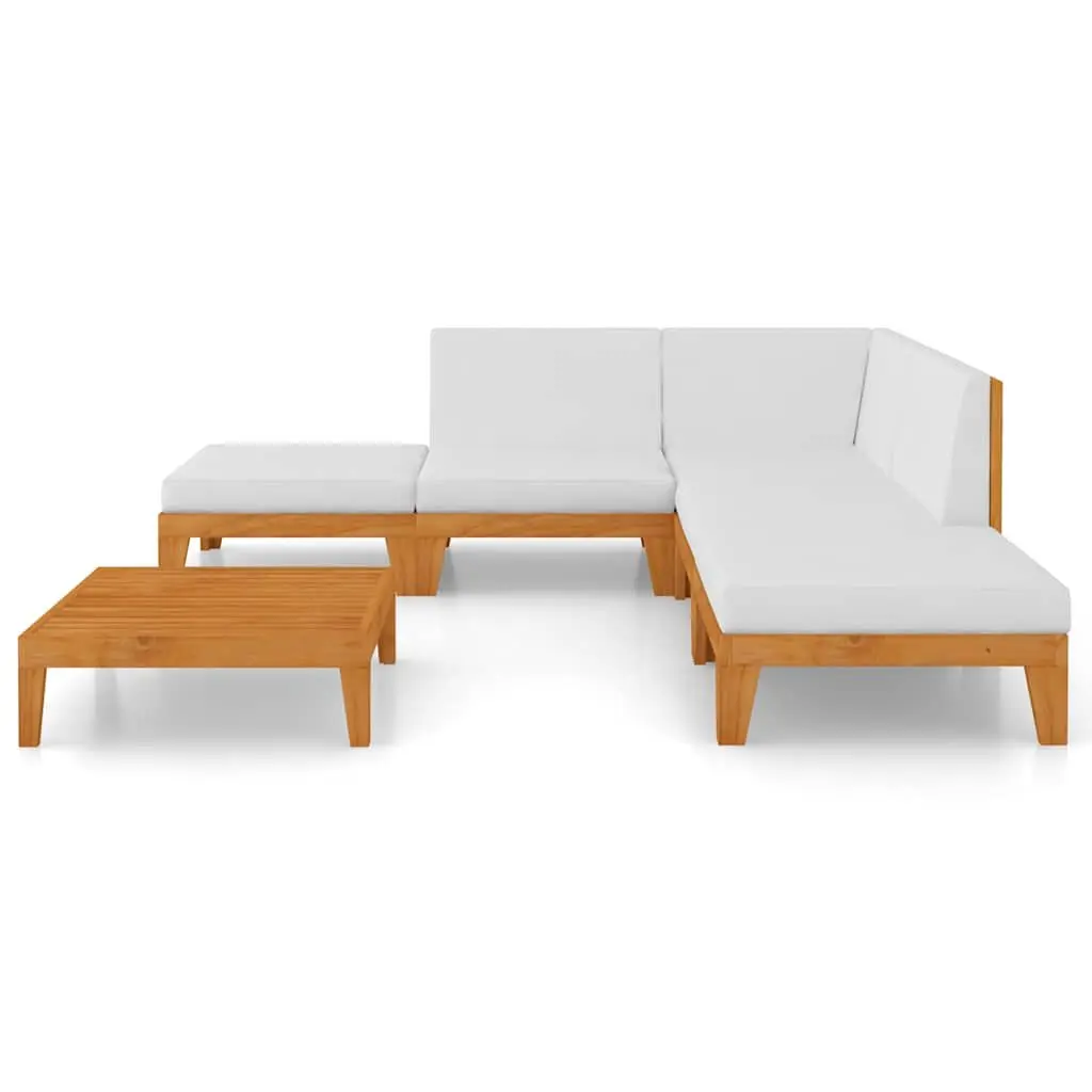 Garden Lounge Set Solid Wood 7 Piece Outdoor Furniture with Cushions