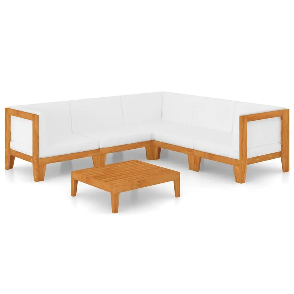 Garden Lounge Set Modular Sectional 6 Piece Outdoor Furniture with Cushions