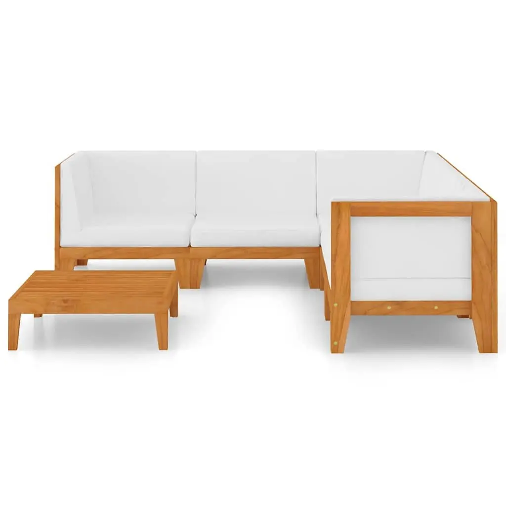 Garden Lounge Set 6 Piece Outdoor Furniture with Cushions Solid Wood Patio