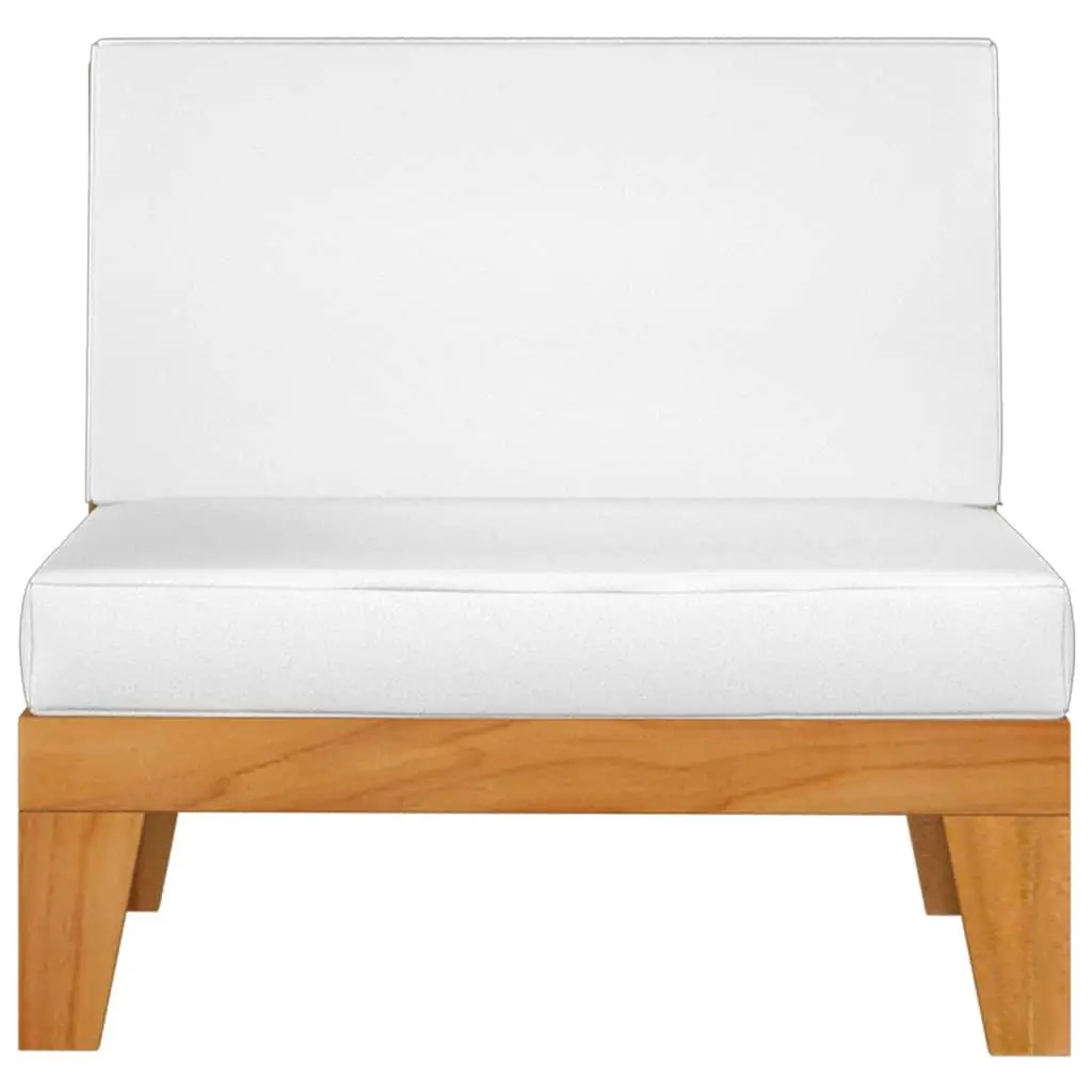 Garden Lounge Set 10 Piece Outdoor Furniture White Cushions Acacia Wood Modular