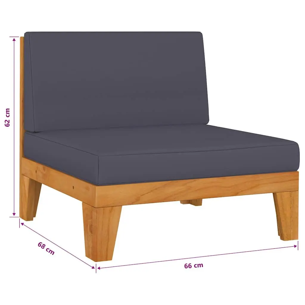 Garden Lounge Set 11 Piece Modular Outdoor Furniture Grey Acacia Wood Cushions