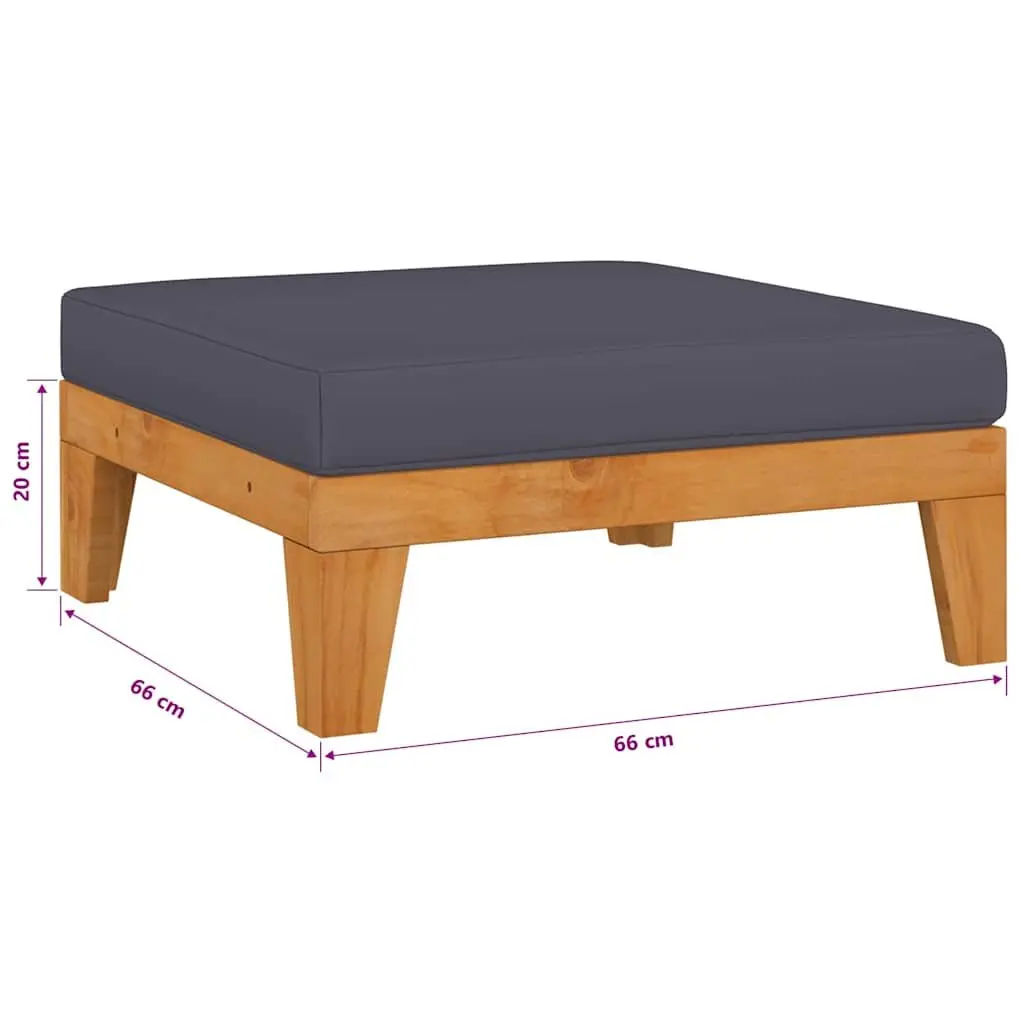 Garden Lounge Set 11 Piece Modular Outdoor Furniture Grey Acacia Wood Cushions