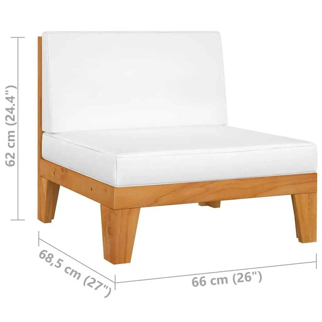 Garden Lounge Set Modular Solid Wood 6 Piece Outdoor Furniture with Cushions