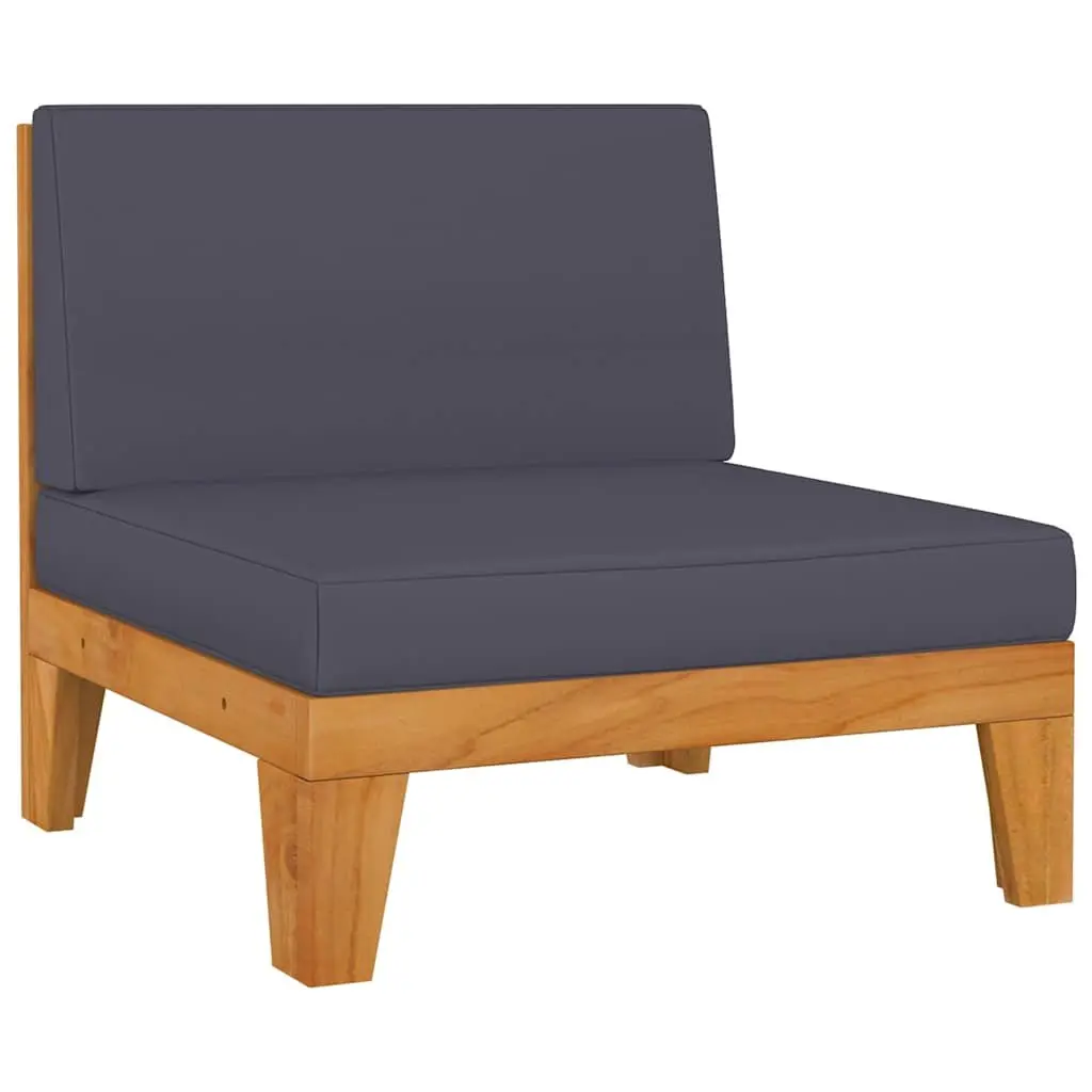 Garden Lounge Set 6 Piece Outdoor Furniture Grey Cushions Acacia Wood Patio