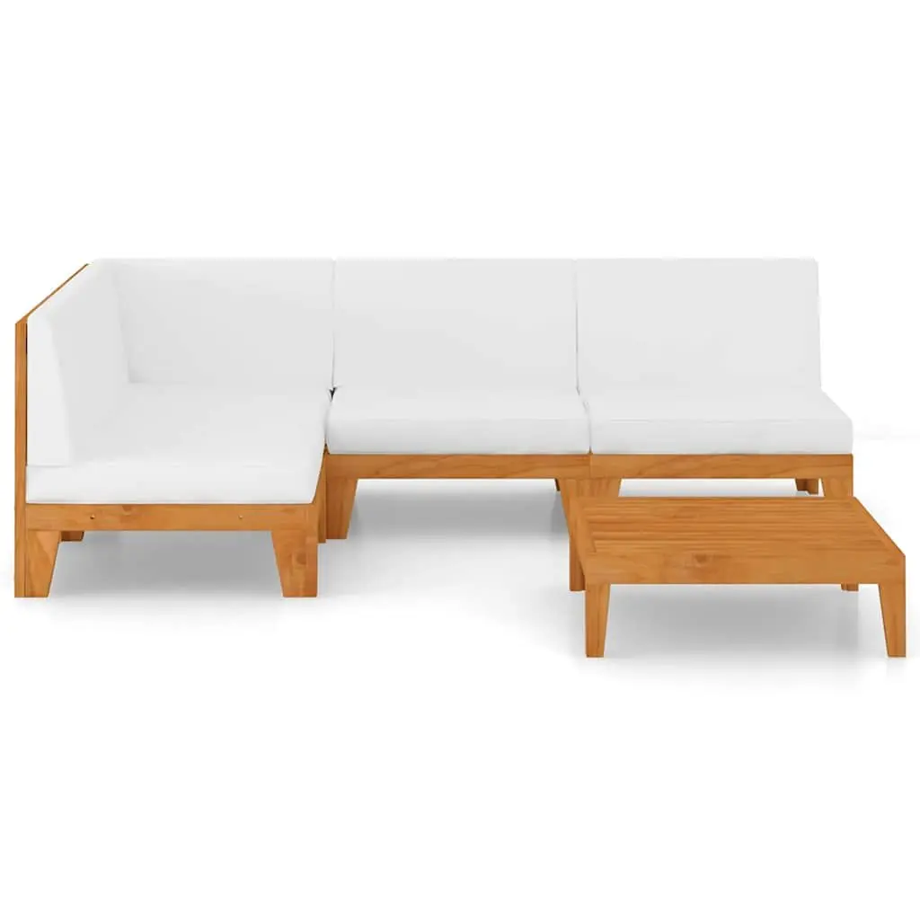 5 Piece Garden Lounge Set Solid Wood Outdoor Furniture with Cushions