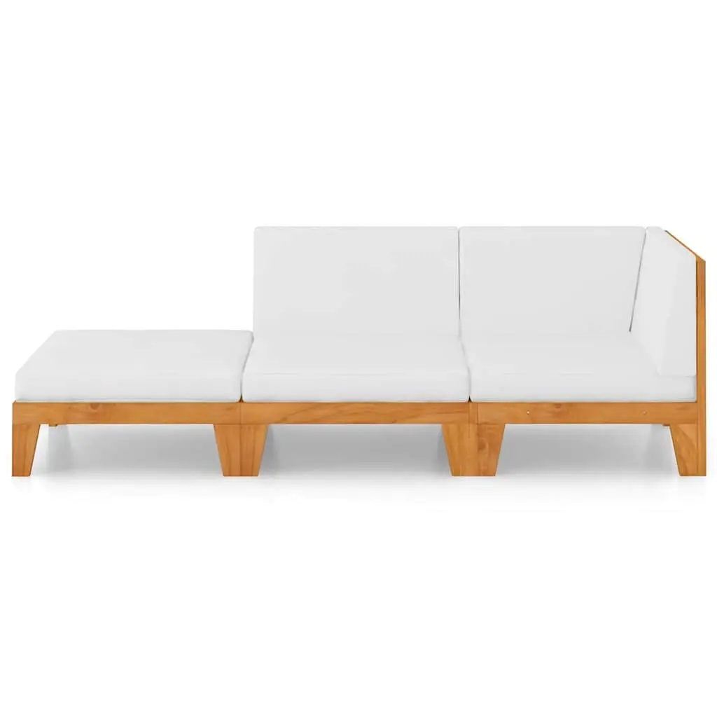 Outdoor Garden Lounge Set Modular Patio Furniture 3 Piece White