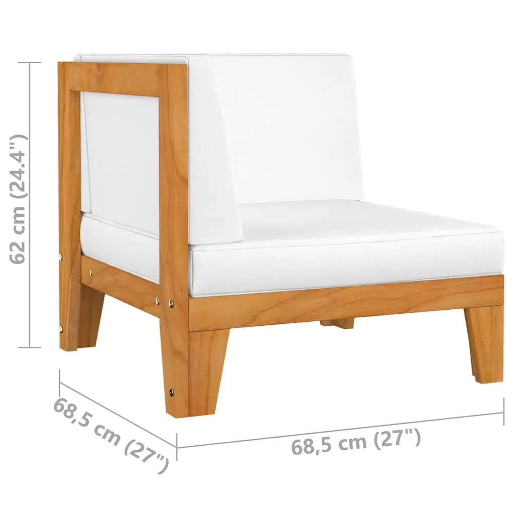 Garden Lounge Set 8 Piece Outdoor Furniture Modular Acacia Wood with Cushions