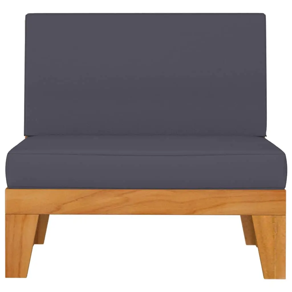 Garden Lounge Set 8 Piece Outdoor Furniture Grey Cushioned Acacia Wood Patio