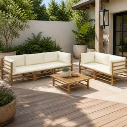 Create Your Perfect Outdoor Lounge with This Bamboo Set