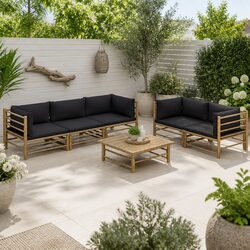 You’ll Love This 6-Piece Bamboo Lounge Set with Cushions