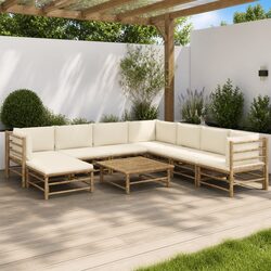 Your New 9-Piece Bamboo Outdoor Lounge Set Awaits