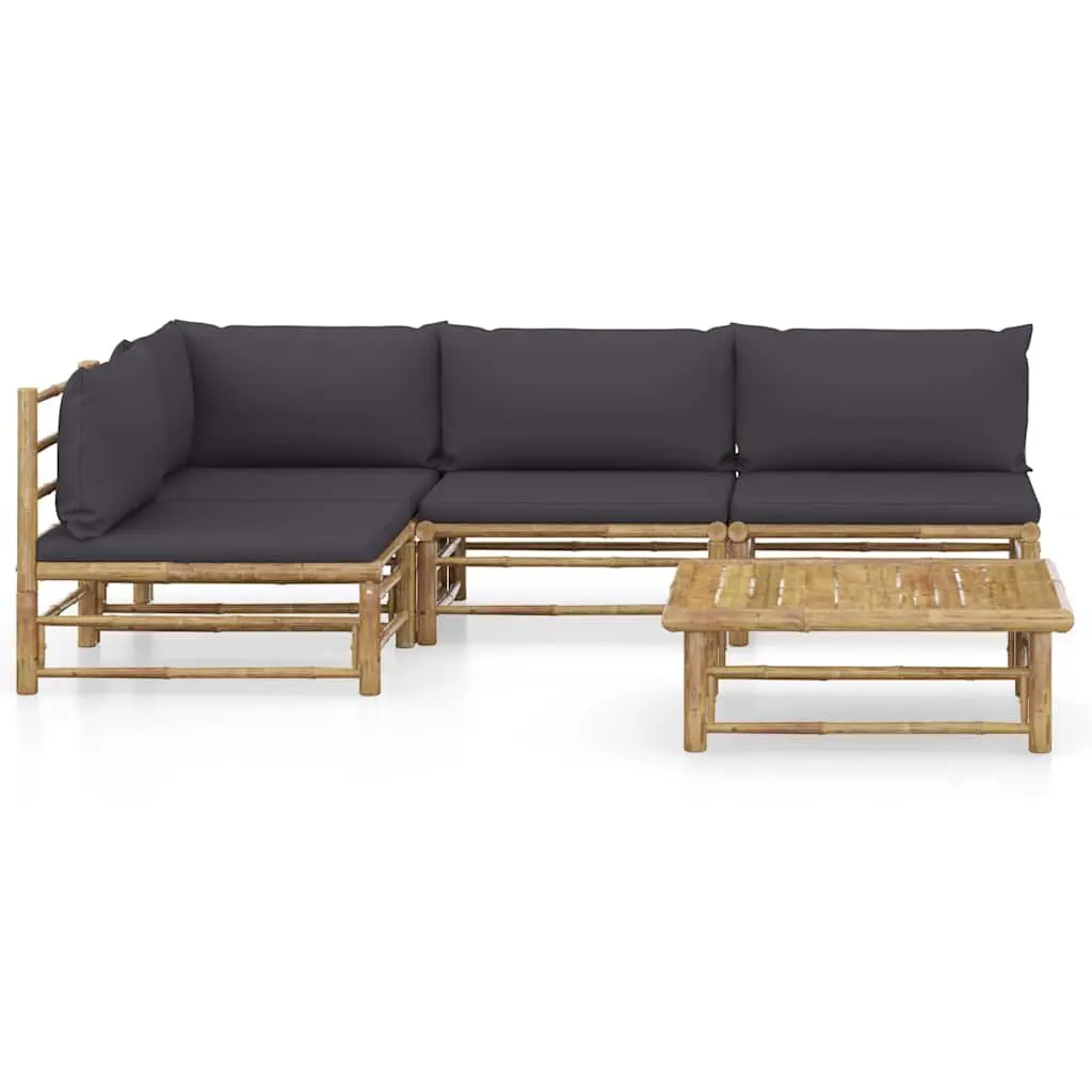 5-Piece Bamboo Lounge Set for Outdoor Comfort