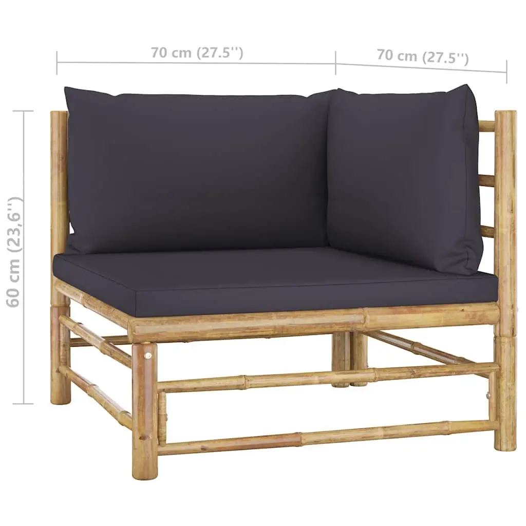5-Piece Bamboo Lounge Set for Outdoor Comfort