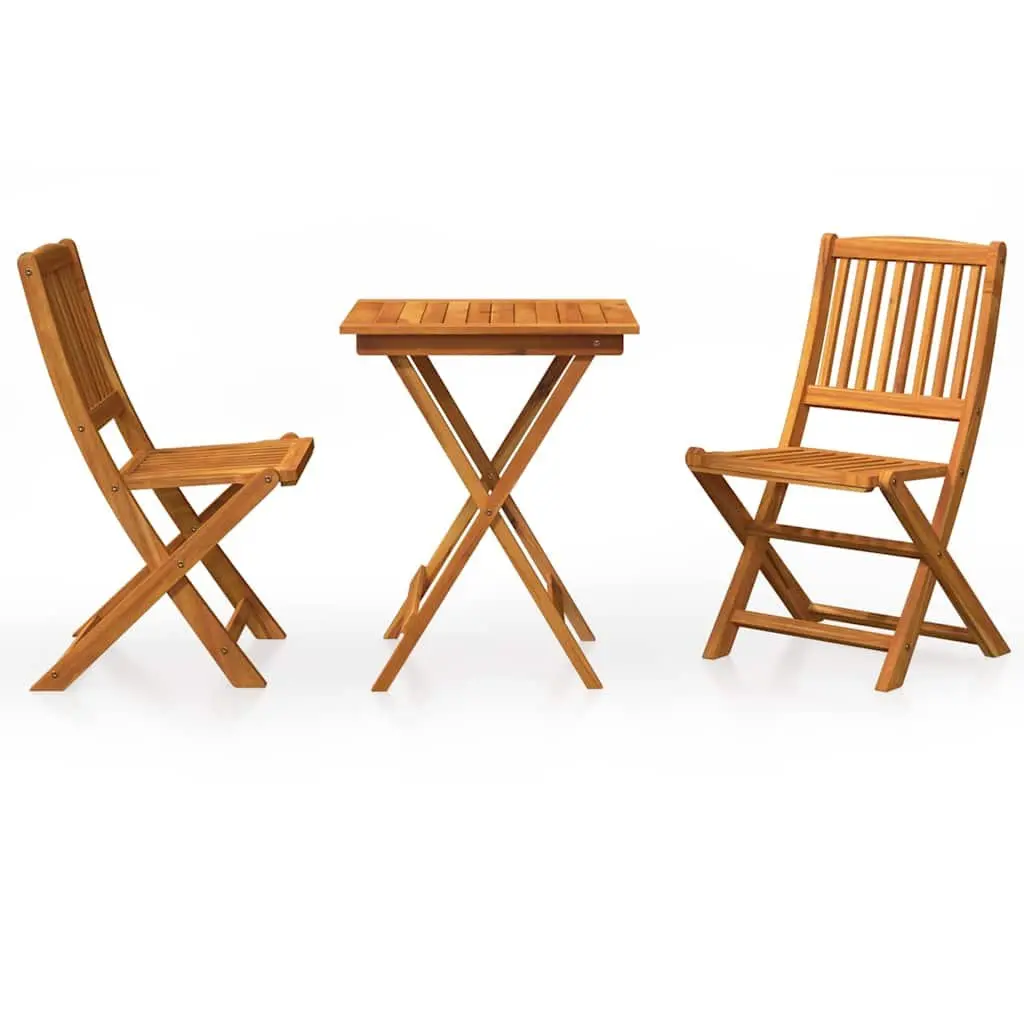 Folding Garden Dining Set Wooden Acacia 3 Piece