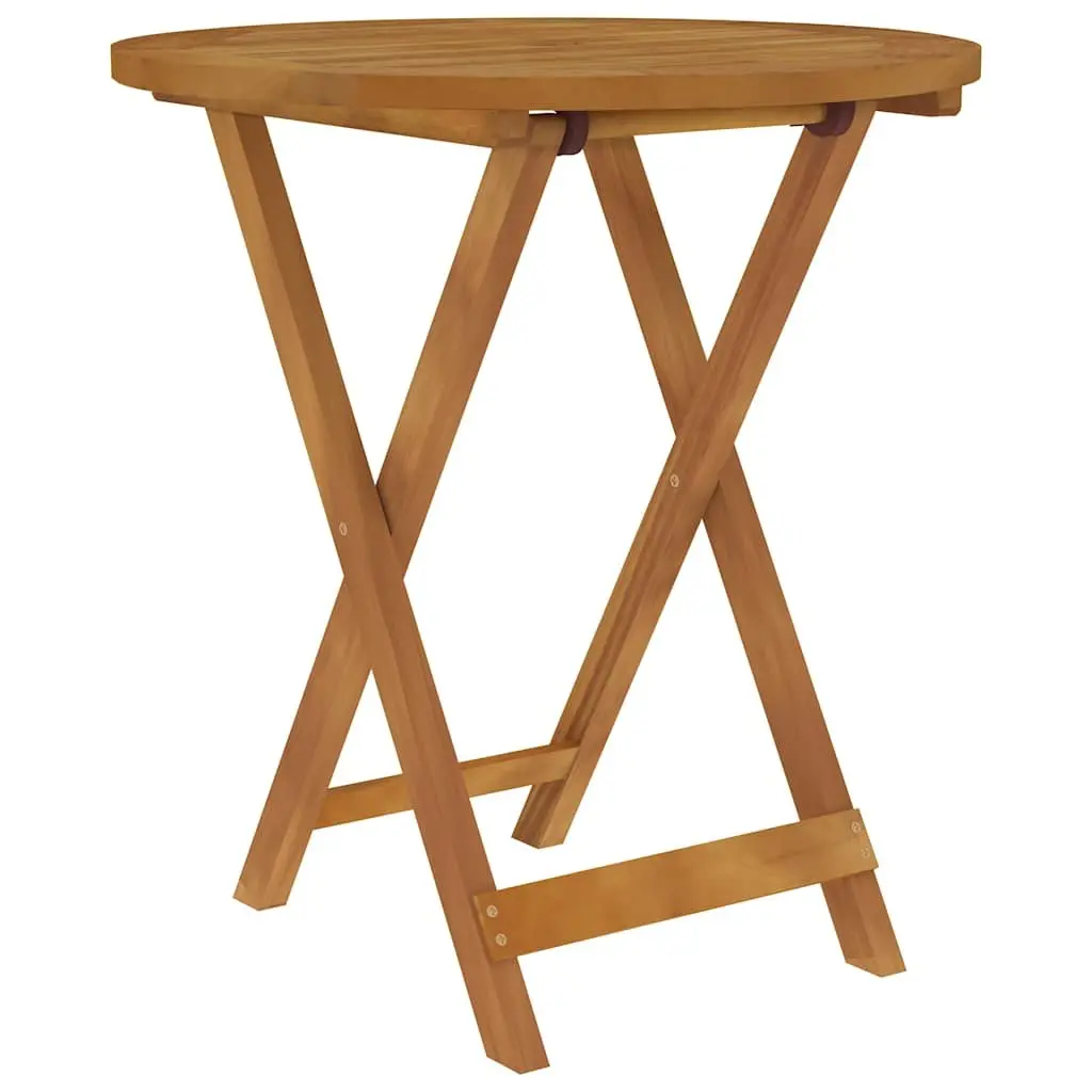 Folding Garden Dining Set Brown Wood 3 Piece