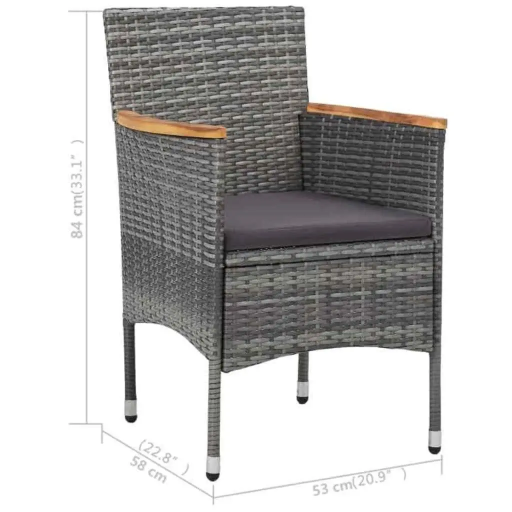Grey Rattan Outdoor Dining Set