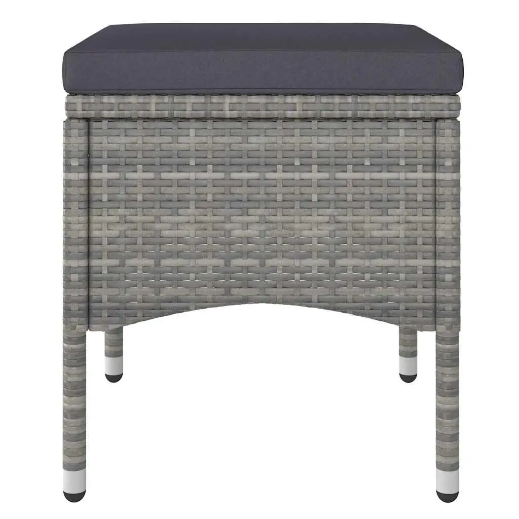 5 Piece Outdoor Dining Set Rattan Chairs Table Grey