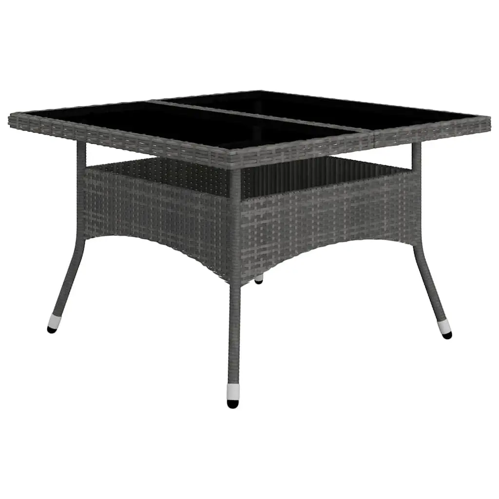 Garden Furniture Set 9 Piece Outdoor Dining Rattan Glass Table Chairs Grey