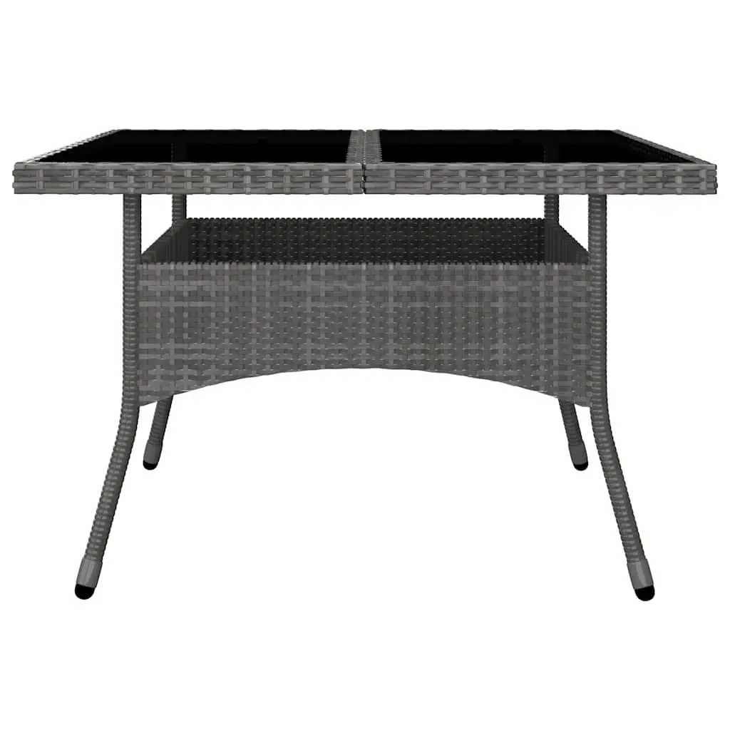 Garden Furniture Set 9 Piece Outdoor Dining Rattan Glass Table Chairs Grey