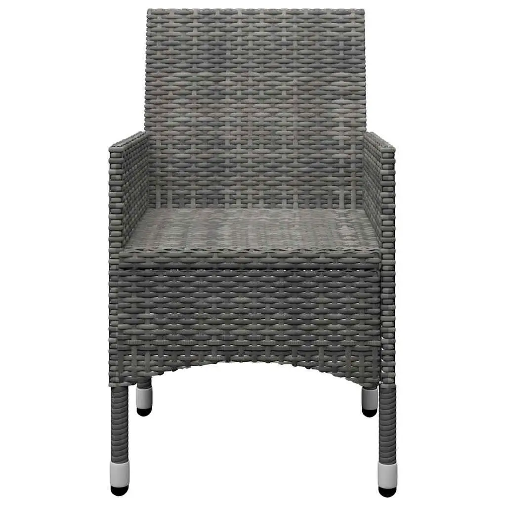 Garden Furniture Set 9 Piece Outdoor Dining Rattan Glass Table Chairs Grey