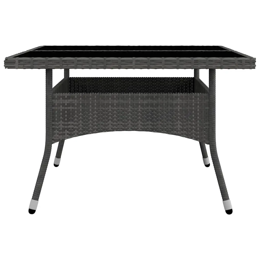 Garden Furniture Set 9 Piece Outdoor Dining Rattan Glass Table Chairs Grey
