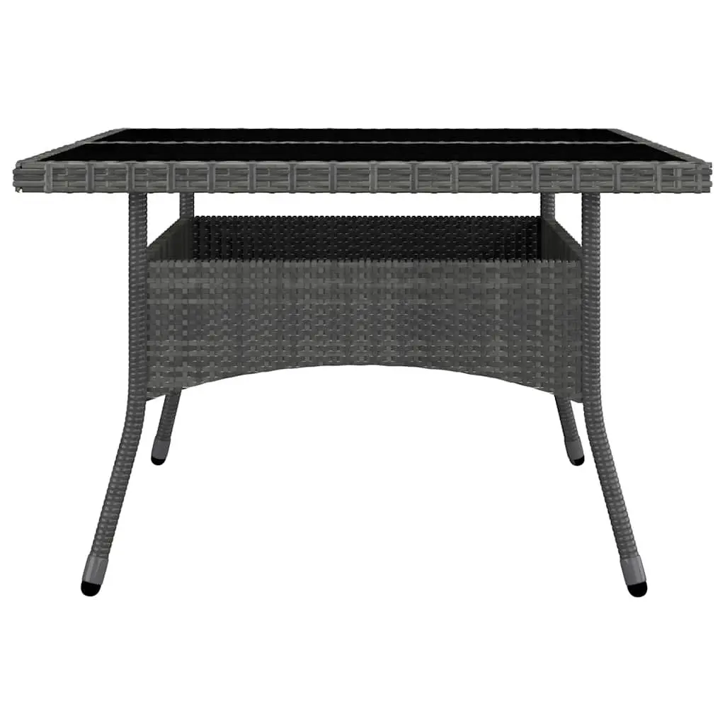 9 Piece Outdoor Dining Set Hand-Woven PE Rattan Acacia Wood Grey
