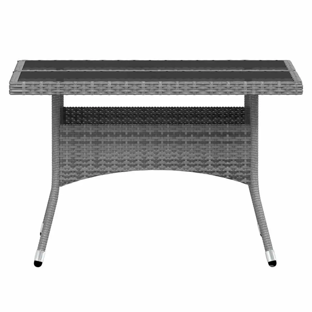 5 Piece Garden Dining Set Weather-Resistant PE Rattan Tempered Glass Table Chairs Grey
