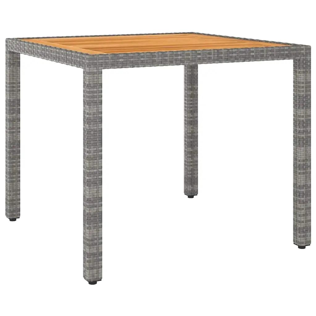 Garden Dining Set 5 Piece Outdoor Furniture PE Rattan Steel Frame Acacia Wood