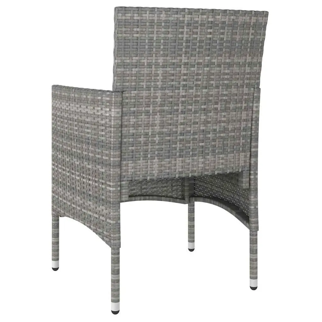 Garden Dining Set 5 Piece Outdoor Furniture PE Rattan Steel Frame Acacia Wood