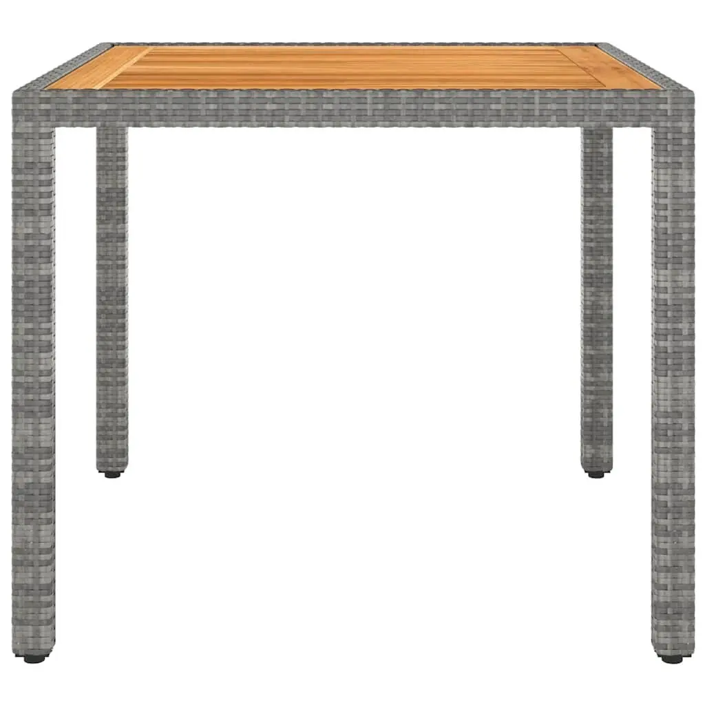Outdoor Dining Set Grey Acacia Wood Table with PE Rattan and Steel Frame 5 Piece