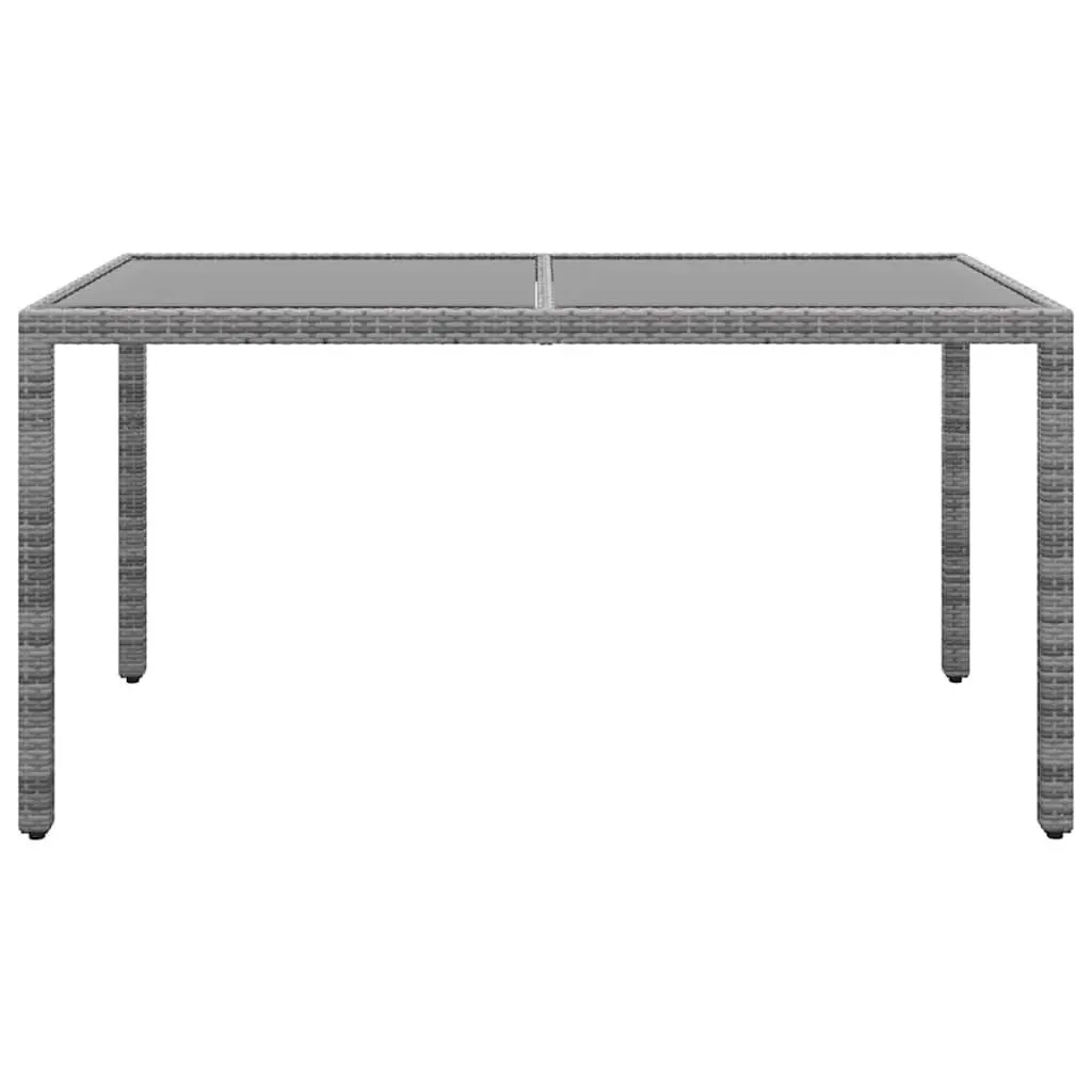 Garden Dining Set 5 Piece Grey Rattan Outdoor Furniture Patio Table Chairs