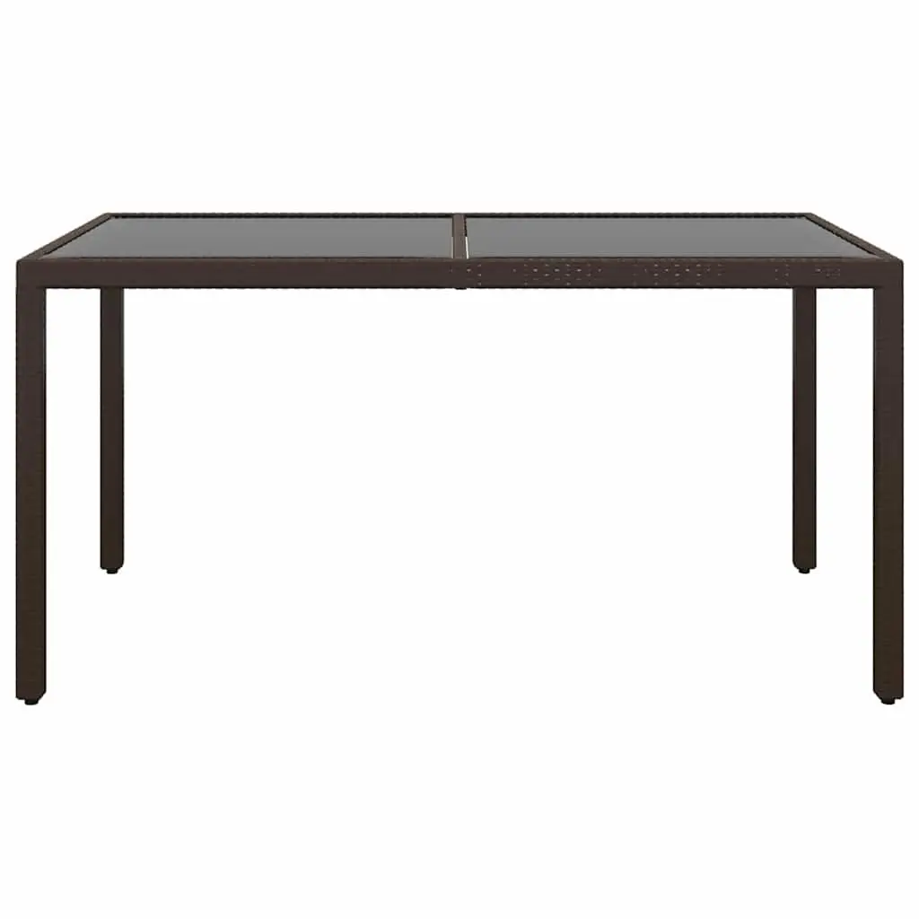 7 Piece Garden Dining Set PE Rattan Tempered Glass Table Outdoor Furniture