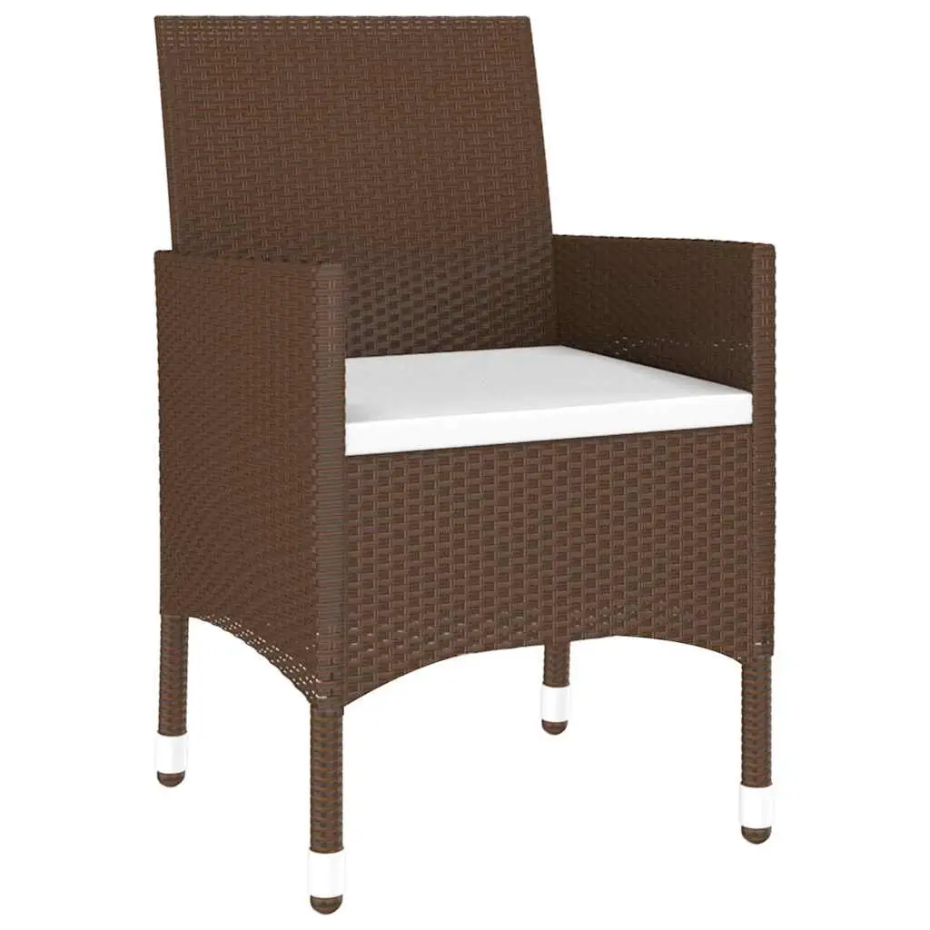 Outdoor Dining Set 9 Piece Brown PE Rattan Table and Chairs for Patio Garden Use