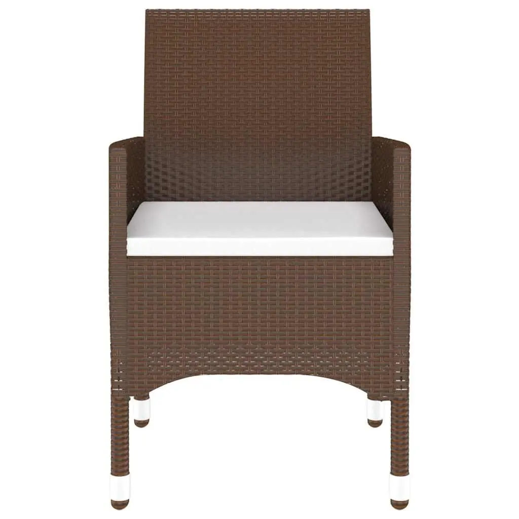Outdoor Dining Set 9 Piece Brown PE Rattan Table and Chairs for Patio Garden Use