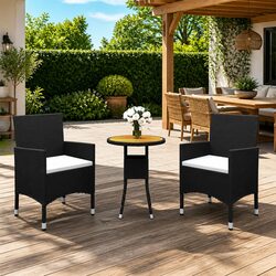 Friendly 3 Piece Garden Dining Set with Rattan Charm