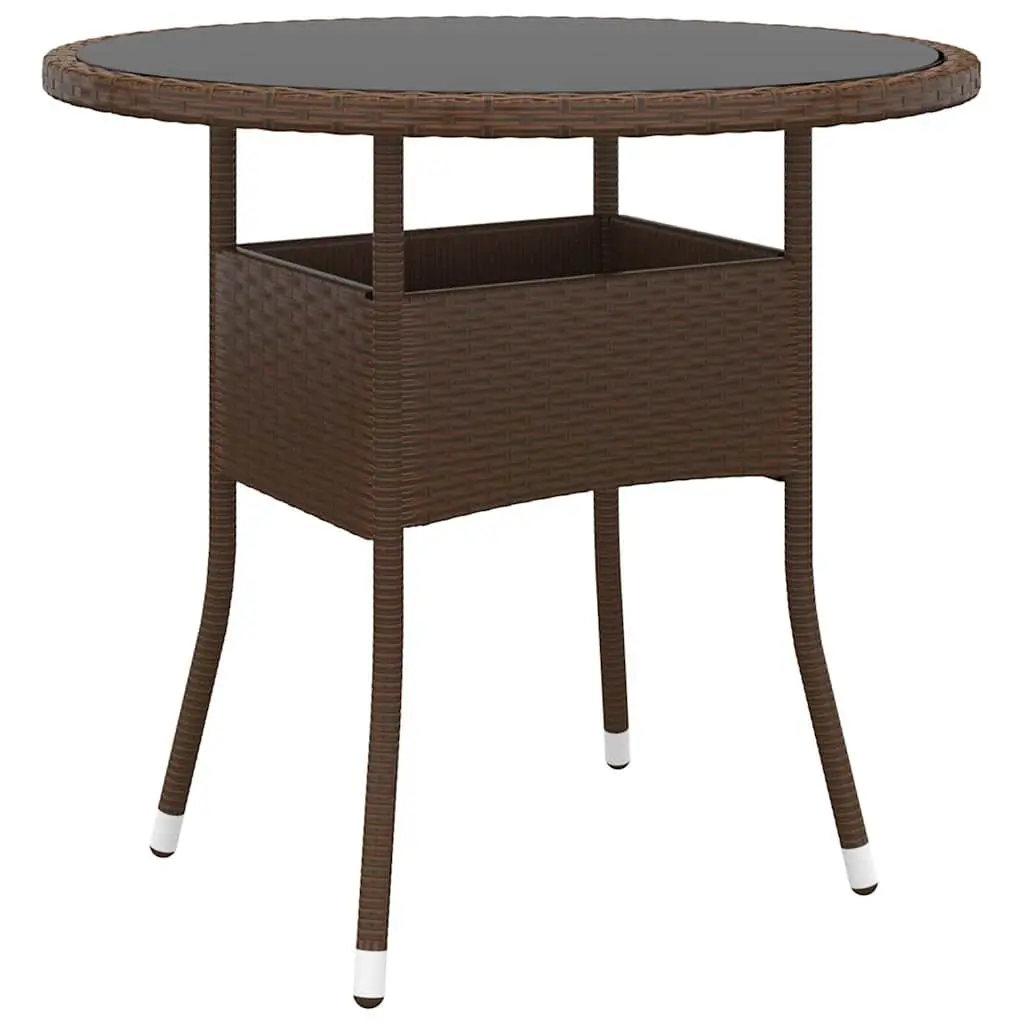 Garden Dining Set 3 Piece Outdoor Poly Rattan Patio Furniture Brown
