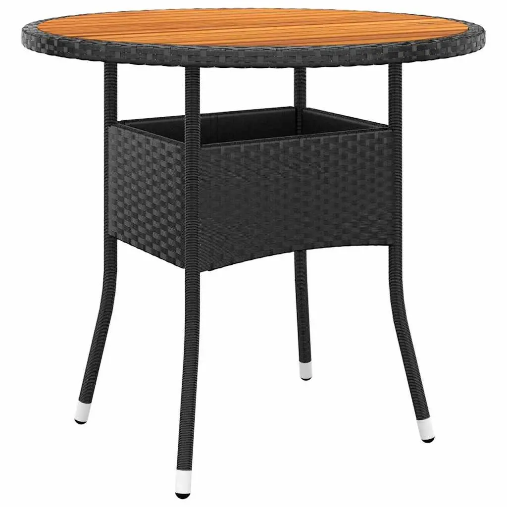 Garden Dining Set 3 Piece Outdoor Patio Furniture Poly Rattan Steel Frame Wood