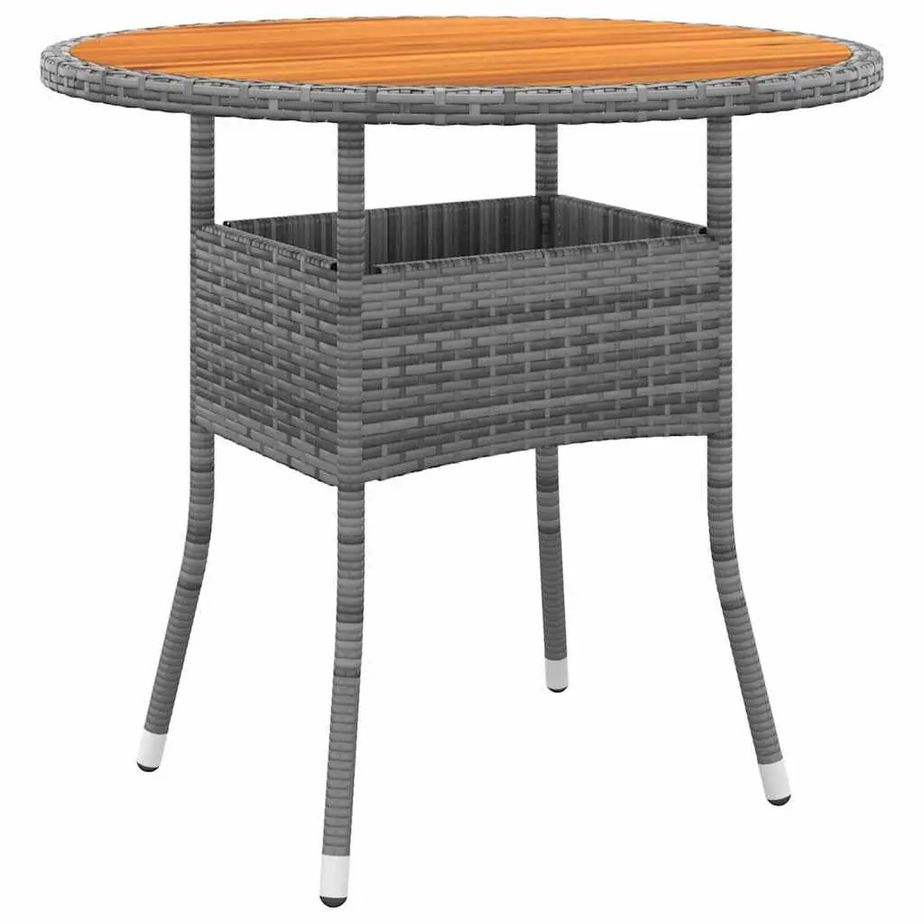 Outdoor Dining Set Grey Poly Rattan 3 Piece Garden Furniture