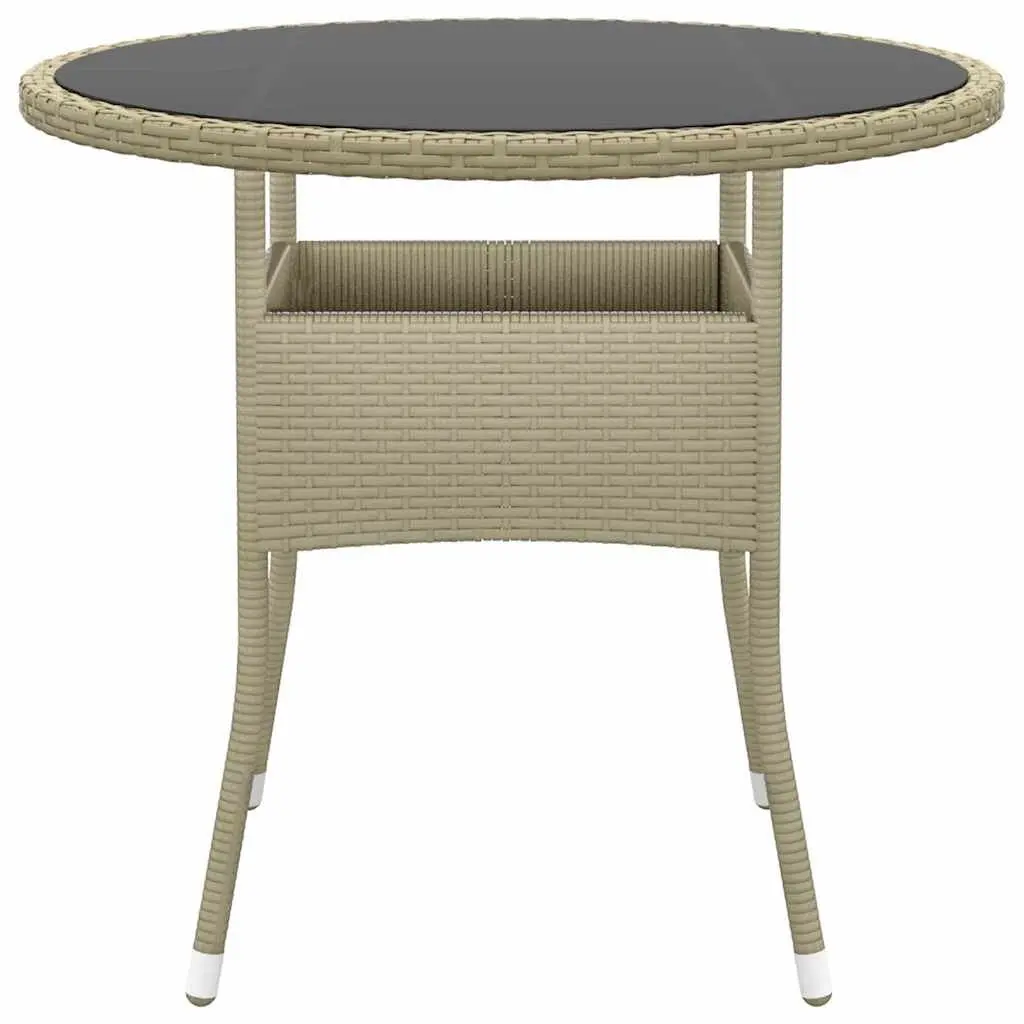 Garden Dining Set 5 Piece Outdoor Patio Furniture Poly Rattan Beige Table Chairs