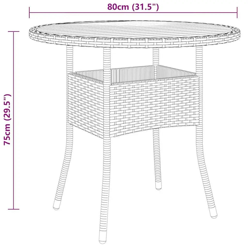 Garden Dining Set 5 Piece Black Poly Rattan Outdoor Patio Furniture with Solid Acacia Wood Table and Thickly Padded Cushions