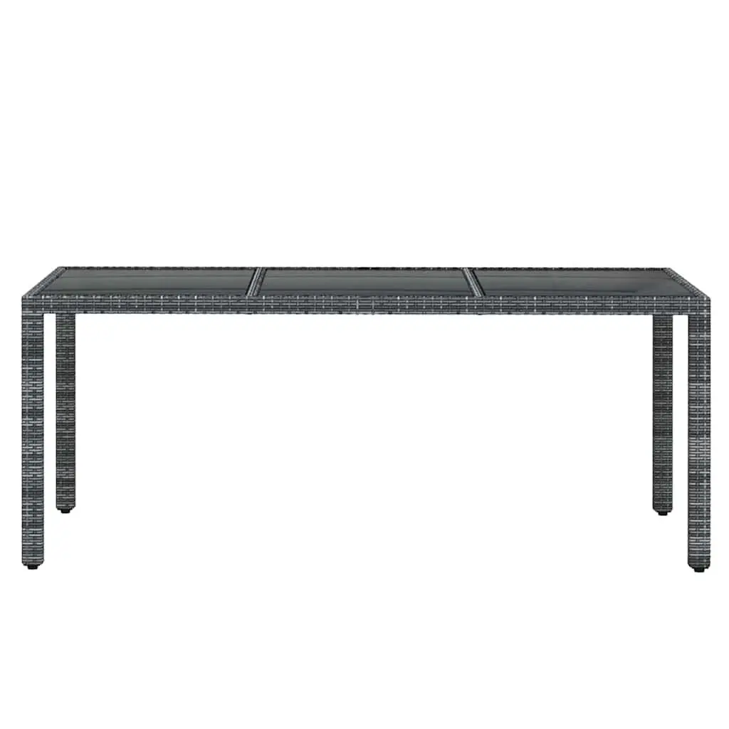 Outdoor Dining Set 9 Piece Reclining Chairs Grey Glass Table