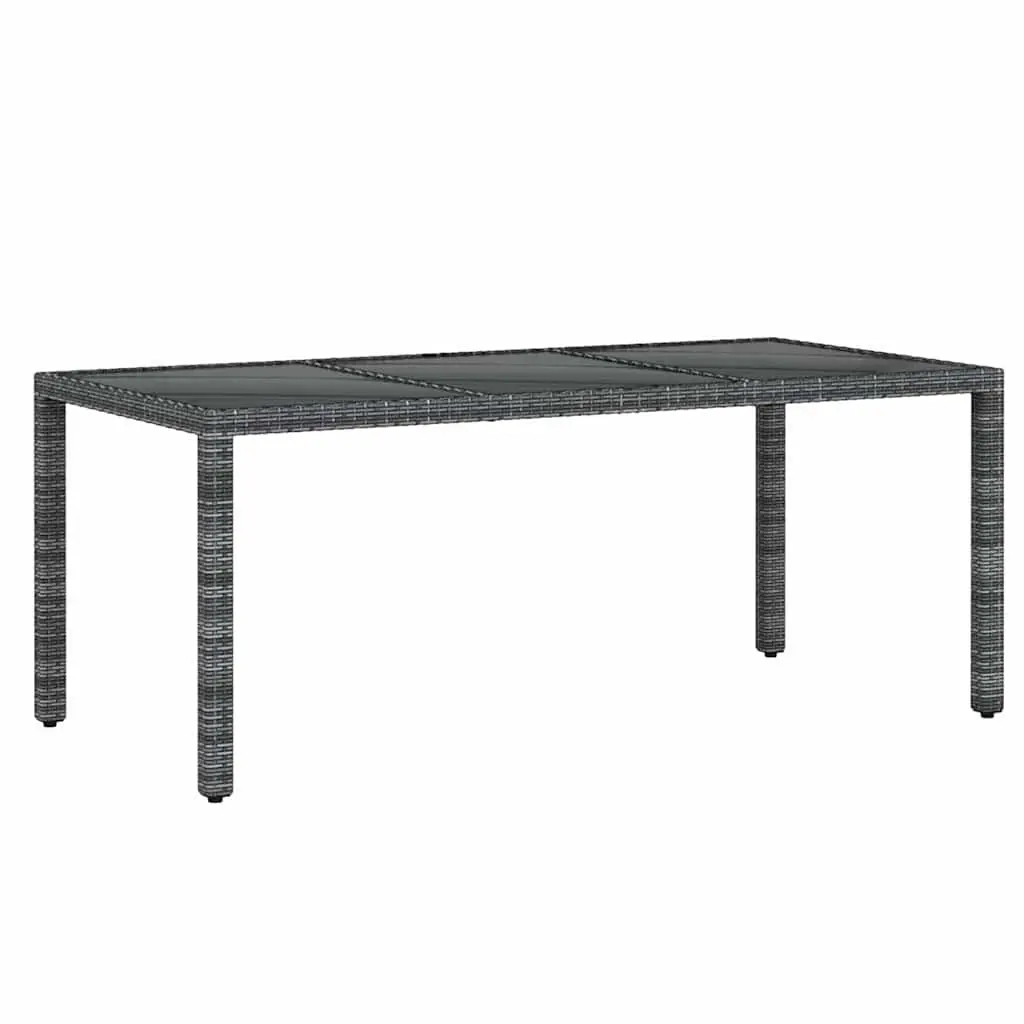 Outdoor Dining Set 9 Piece Reclining Chairs Grey Glass Table