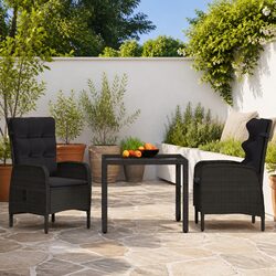 Friendly 3-Piece Outdoor Dining Set in Black