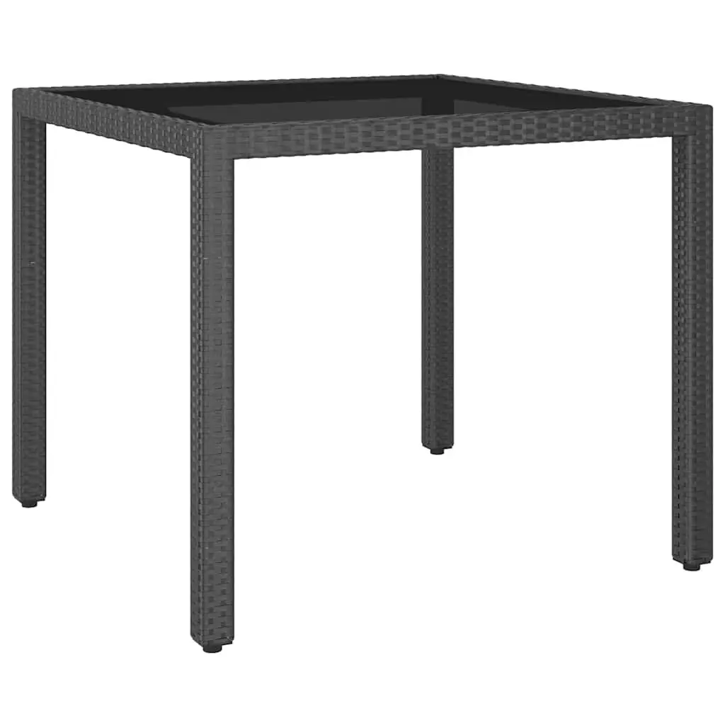 5 Piece Garden Dining Set Outdoor Patio Furniture Weather-Resistant PE Rattan Black