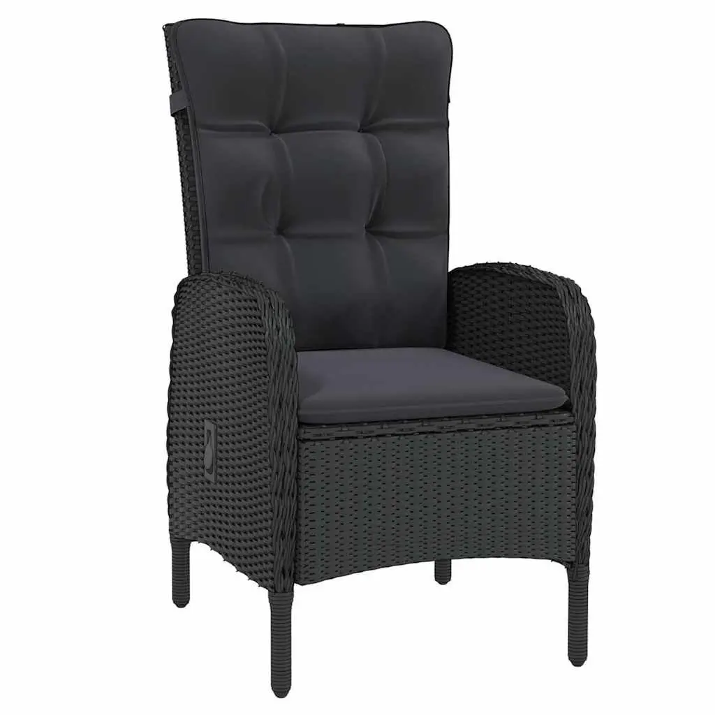 9 Piece Garden Dining Set Outdoor Patio Furniture Rattan Chairs Table Black