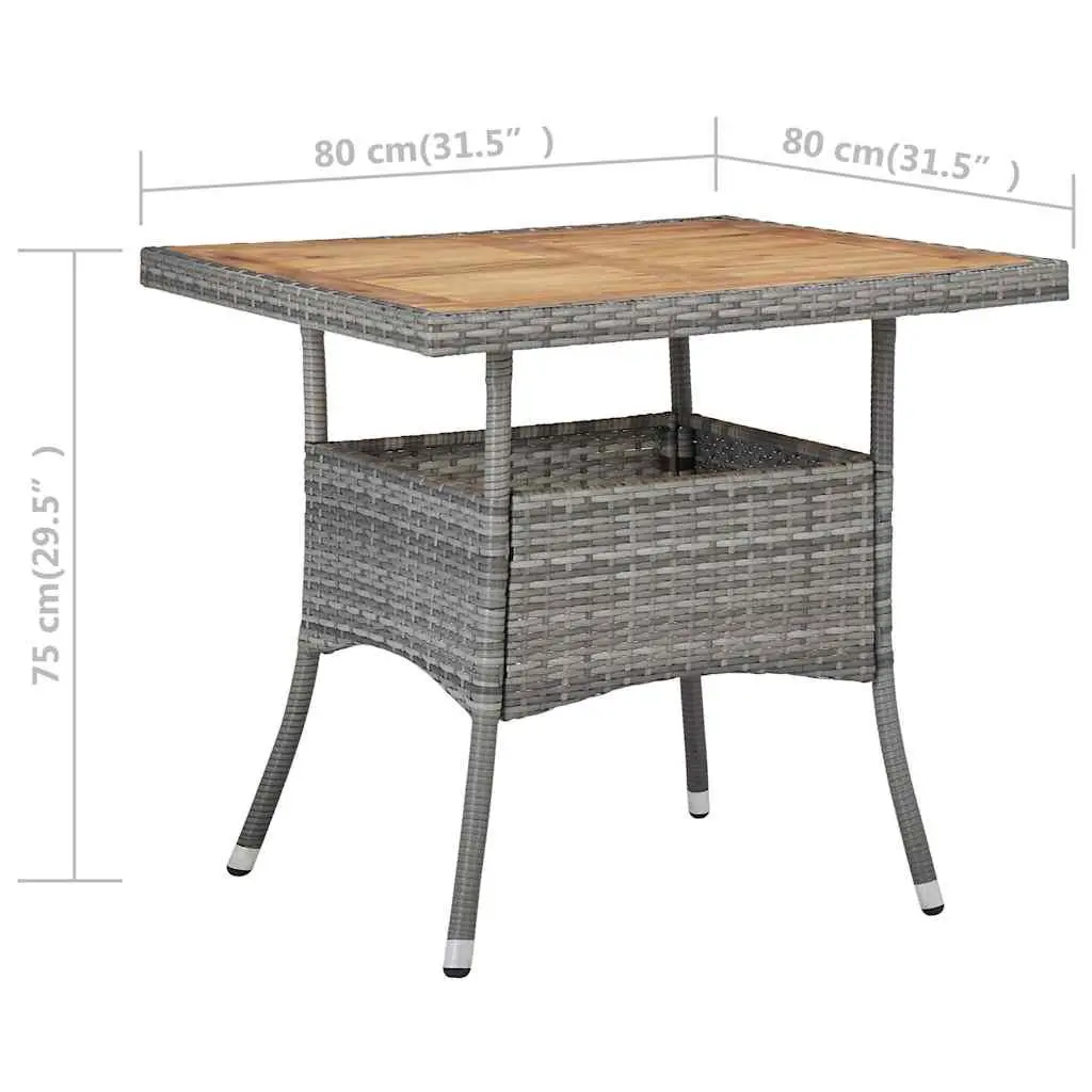 Garden Dining Set Grey 3 Piece Outdoor Furniture Patio Table Chairs