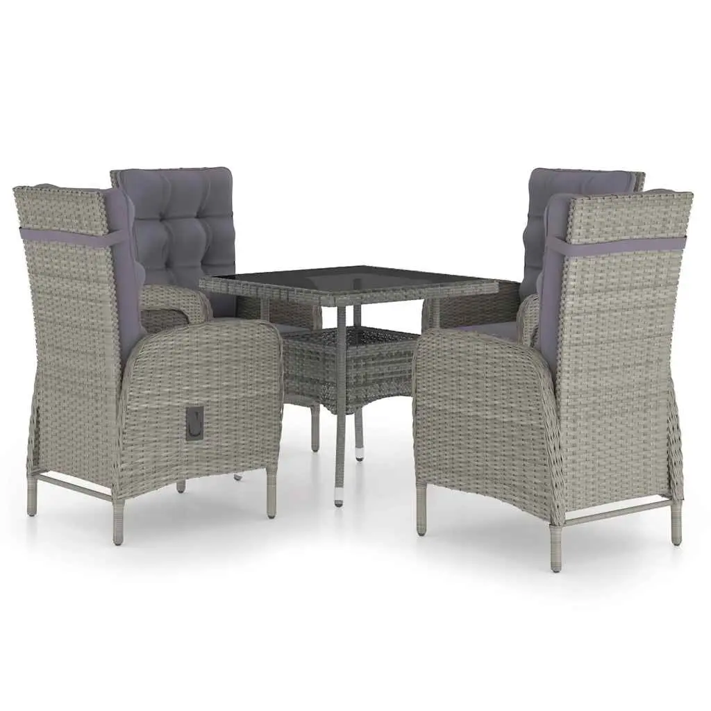 Garden Dining Set 5 Piece Outdoor Patio Furniture Grey