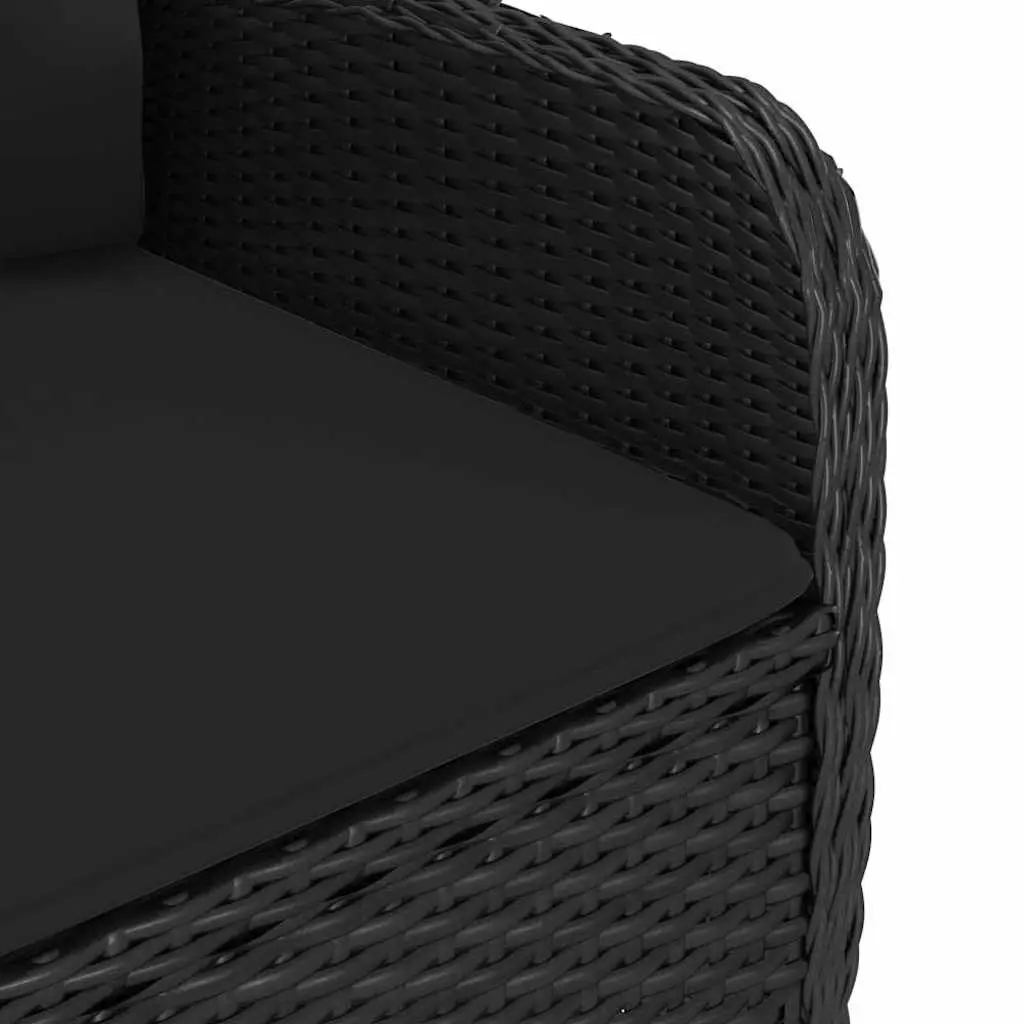 Outdoor Garden Dining Set Black 5 Piece Patio Furniture Table Chairs