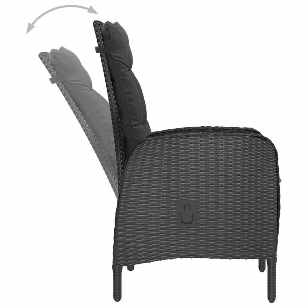 Garden Dining Set Outdoor Furniture 9 Piece Patio Table Chairs Black
