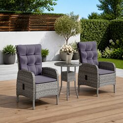 Your Ideal Outdoor Bistro Set: Grey Chairs and Table